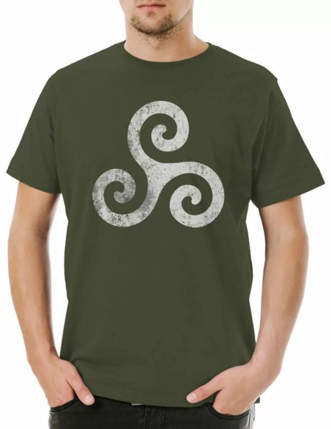 Urban Backwoods Print-Shirt Triskelion Symbol I Herren T-Shirt Nordic Celti günstig online kaufen