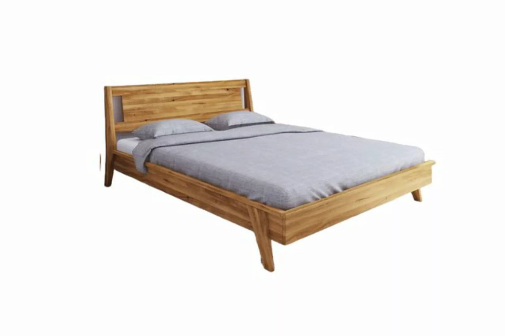 Natur24 Einzelbett Bett Jetro 2 Sonderlänge 80x210 Wildeiche Holzkopfteil u günstig online kaufen