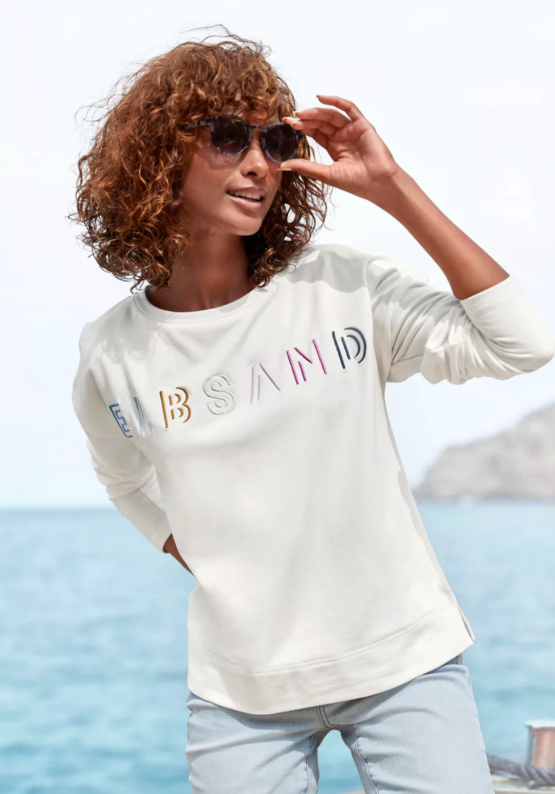 Elbsand Sweatshirt mit Logostickerei vorne, lässige Passform, sportlich-cas günstig online kaufen