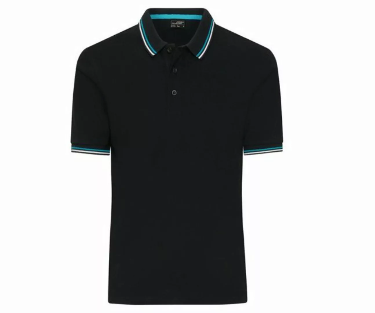 James & Nicholson Poloshirt Kurzarm Schwarz Basic Pique Polohemd Kontrastst günstig online kaufen