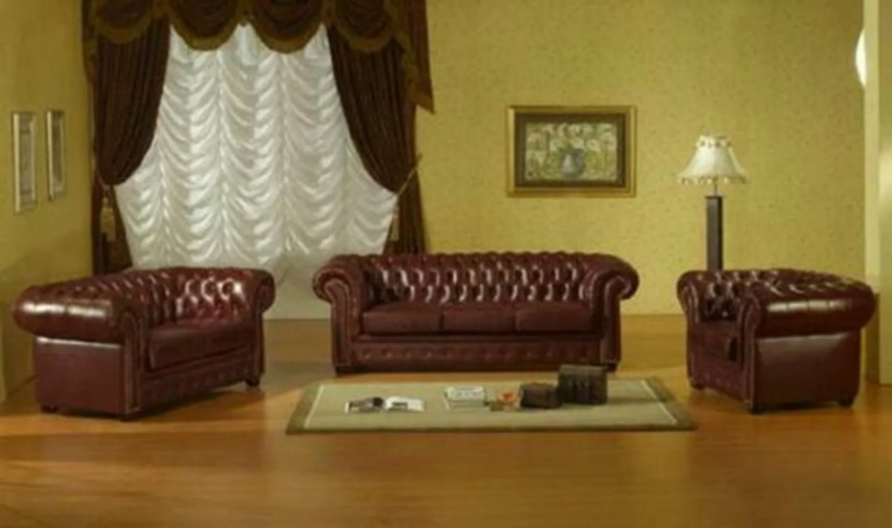 JVmoebel Chesterfield-Sofa, Sofagarnitur Sofa Polster Set Couch 3+2+1 Garni günstig online kaufen