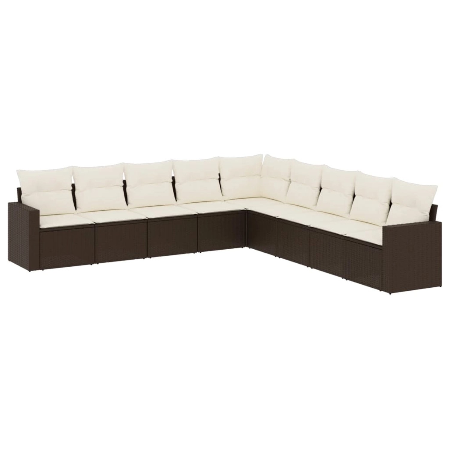 vidaXL 9-Tlg Garten-Sofagarnitur mit Kissen Braun Poly Rattan 3219083 günstig online kaufen
