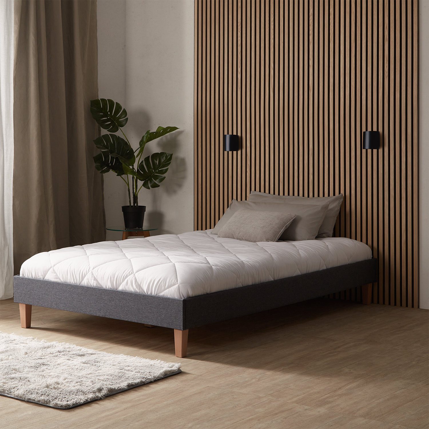 Homestyle4u Polsterbett 120x200 Doppelbett Grau Bett günstig online kaufen
