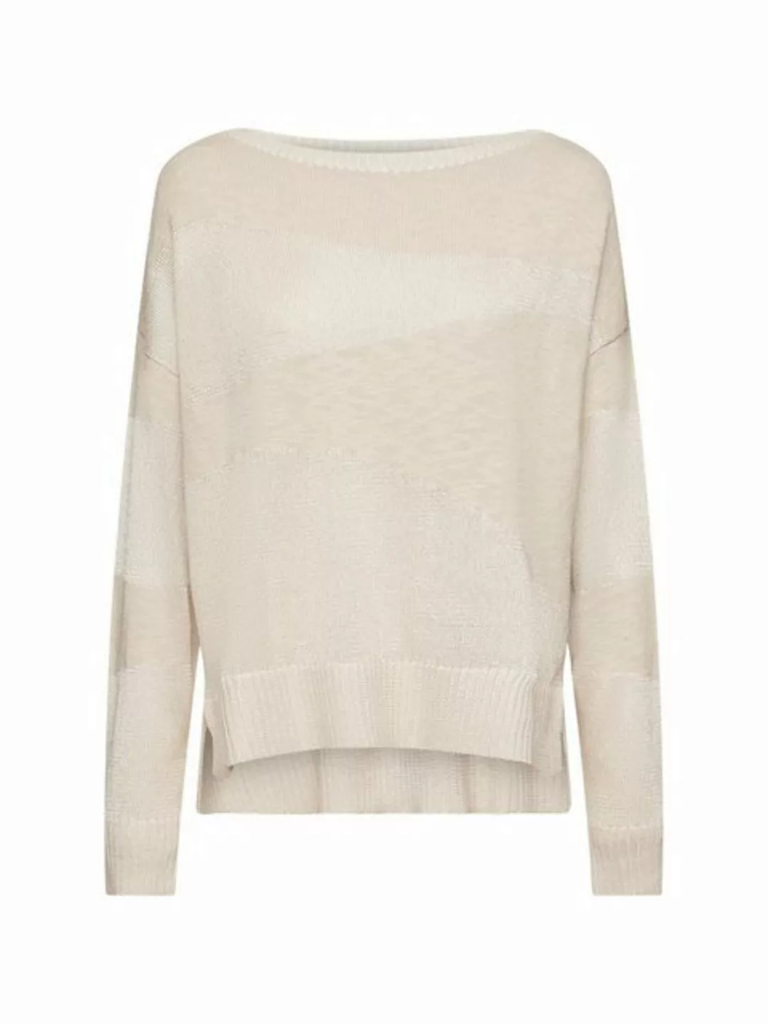 Esprit Collection Rundhalspullover Slub Pullover mit Blockmuster günstig online kaufen