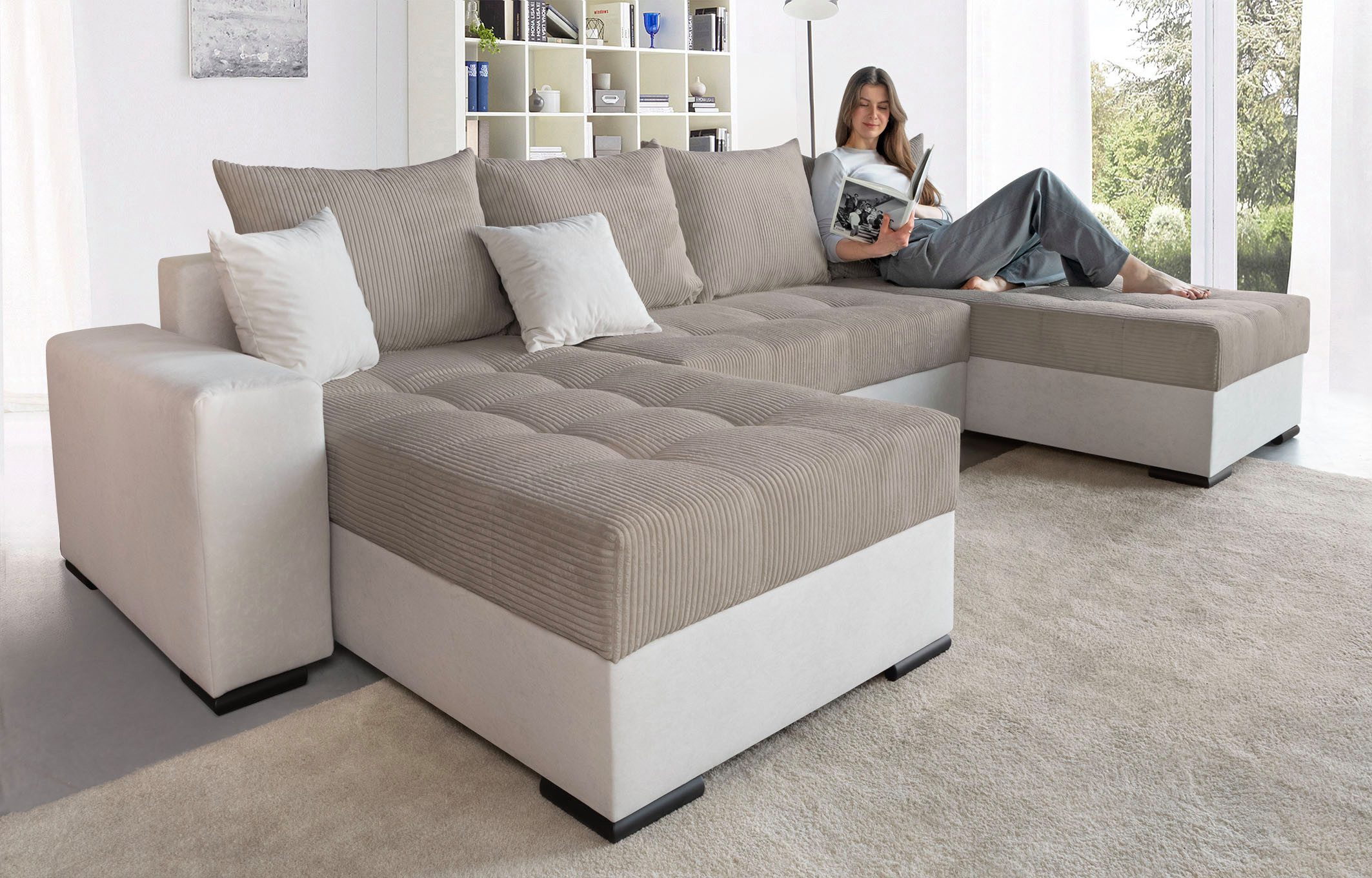 COLLECTION AB Wohnlandschaft "XL-Josy U-Form, Breite 313 cm, Cord-/Mix", in günstig online kaufen