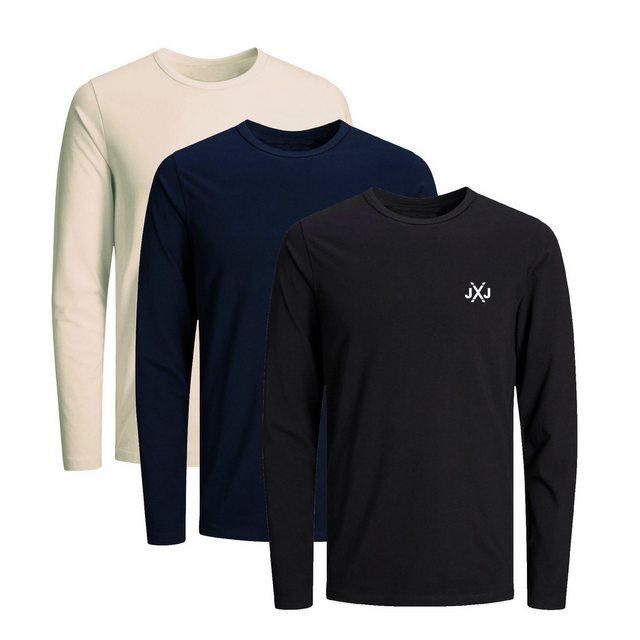 Jack & Jones Langarmshirt JCORISE INFINITY TEE LS CREW NECK 3-Pack günstig online kaufen