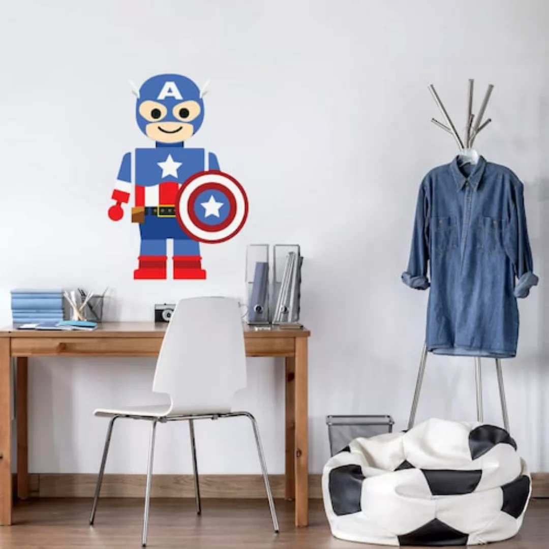 Wall-Art Wandtattoo »Spielfigur Held Captain America«, (1 St.), selbstklebe günstig online kaufen