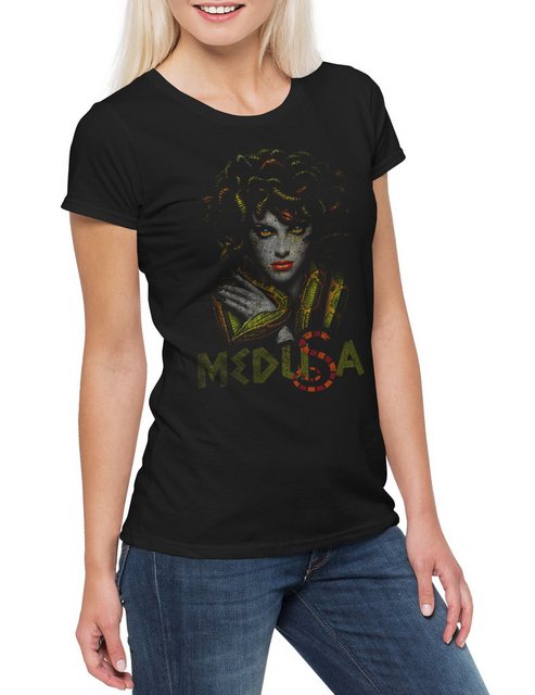 Urban Backwoods Print-Shirt Medusa Damen T-Shirt Gorgone Schlangen Schlange günstig online kaufen