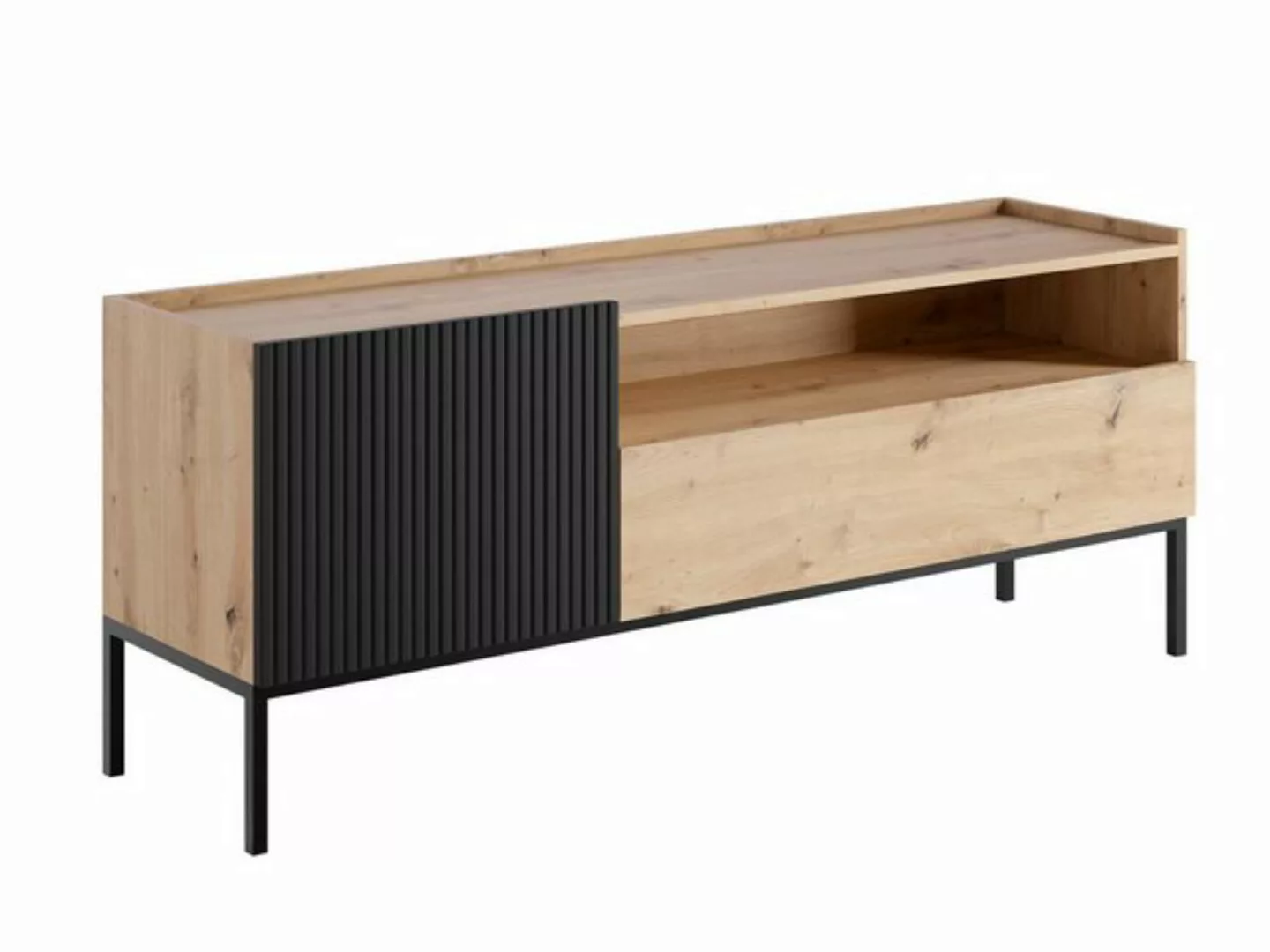 Compleo TV-Schrank klein 150 cm breit KELLY, Elegant TV Möbel mit Lamellen günstig online kaufen