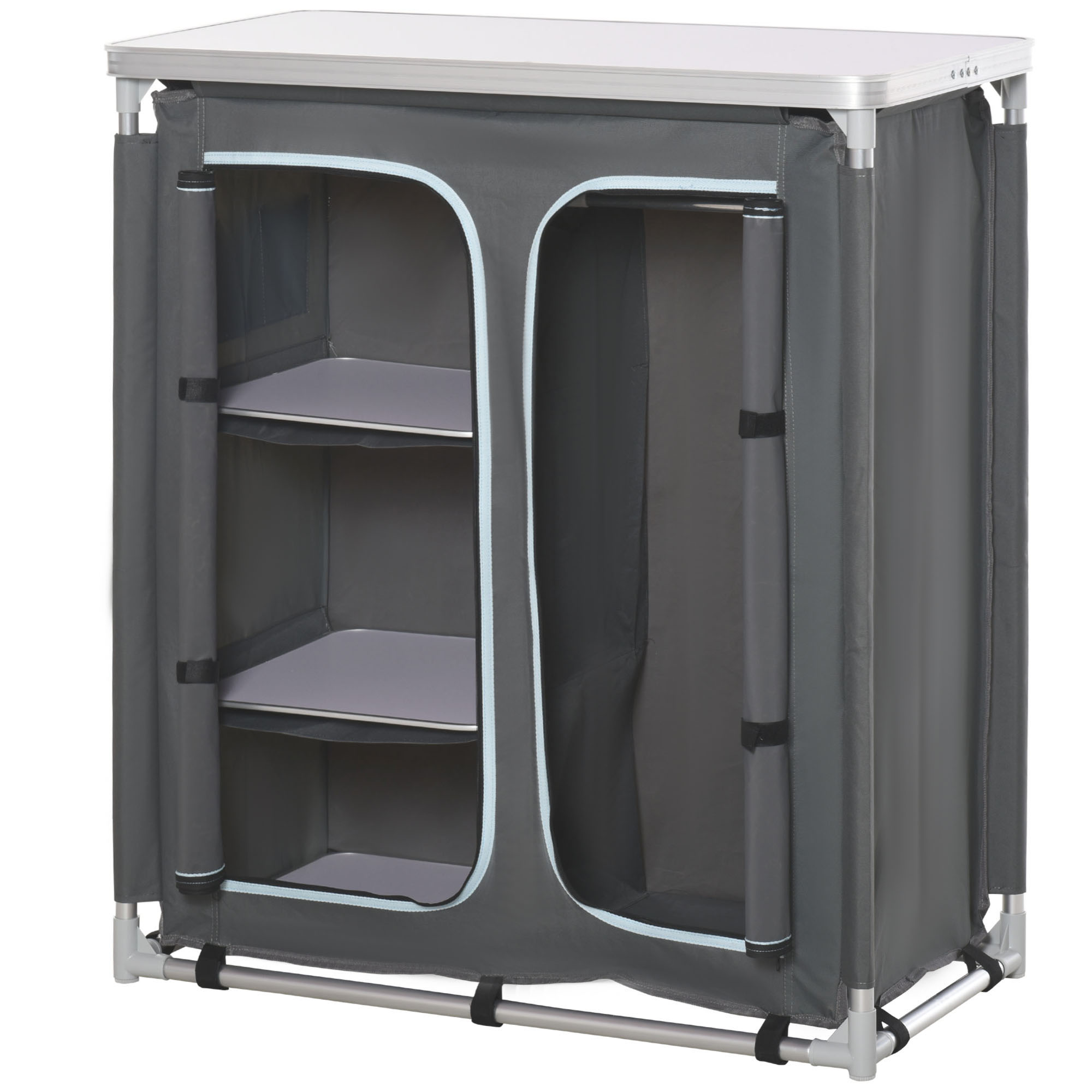 Outsunny Campingschrank Küchenbox tragbar mit Arbeitsplatte Tragetasche 3 A günstig online kaufen