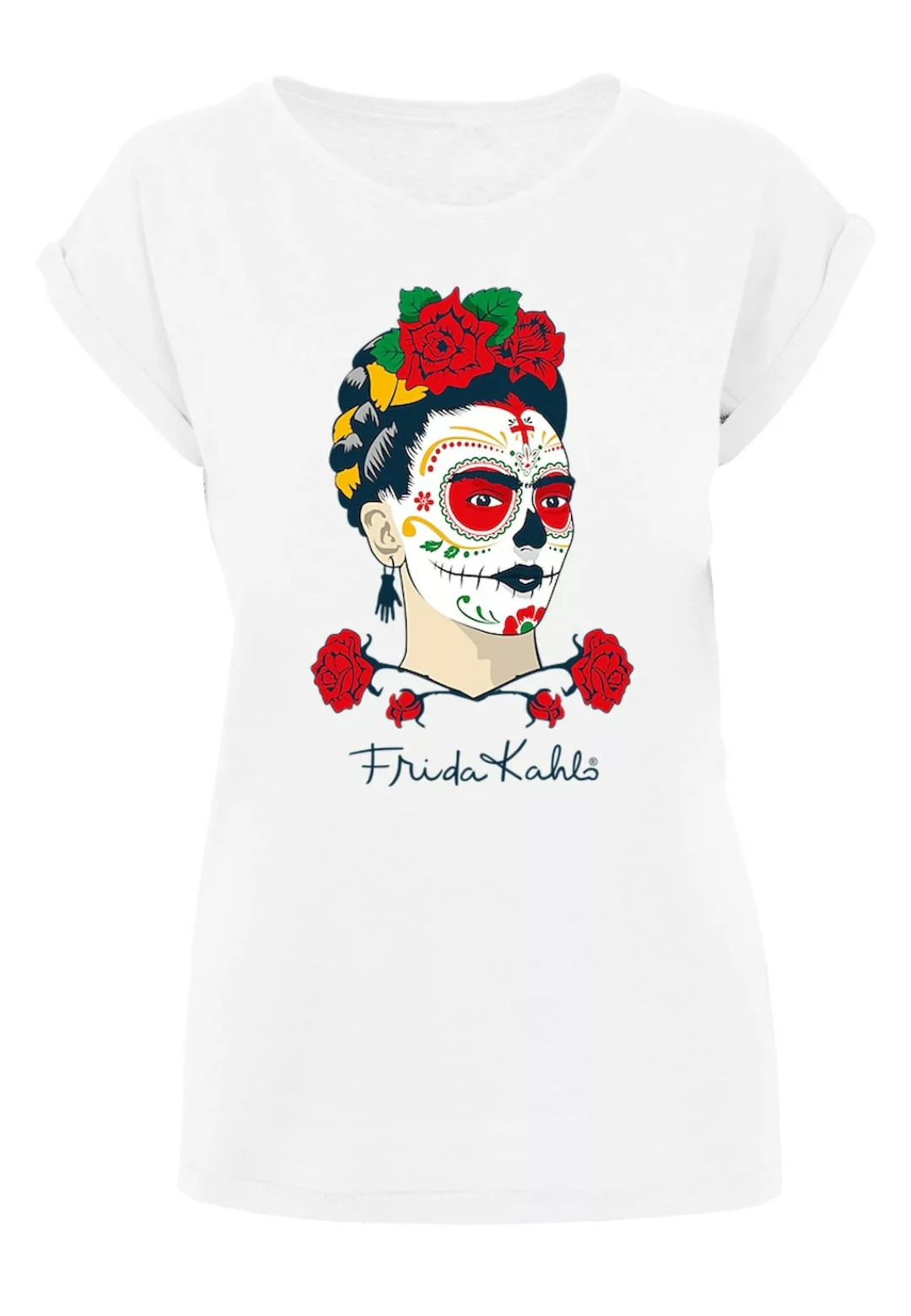 Merchcode T-Shirt "Merchcode Damen Ladies Frida Kahlo - Dia de los muertos günstig online kaufen