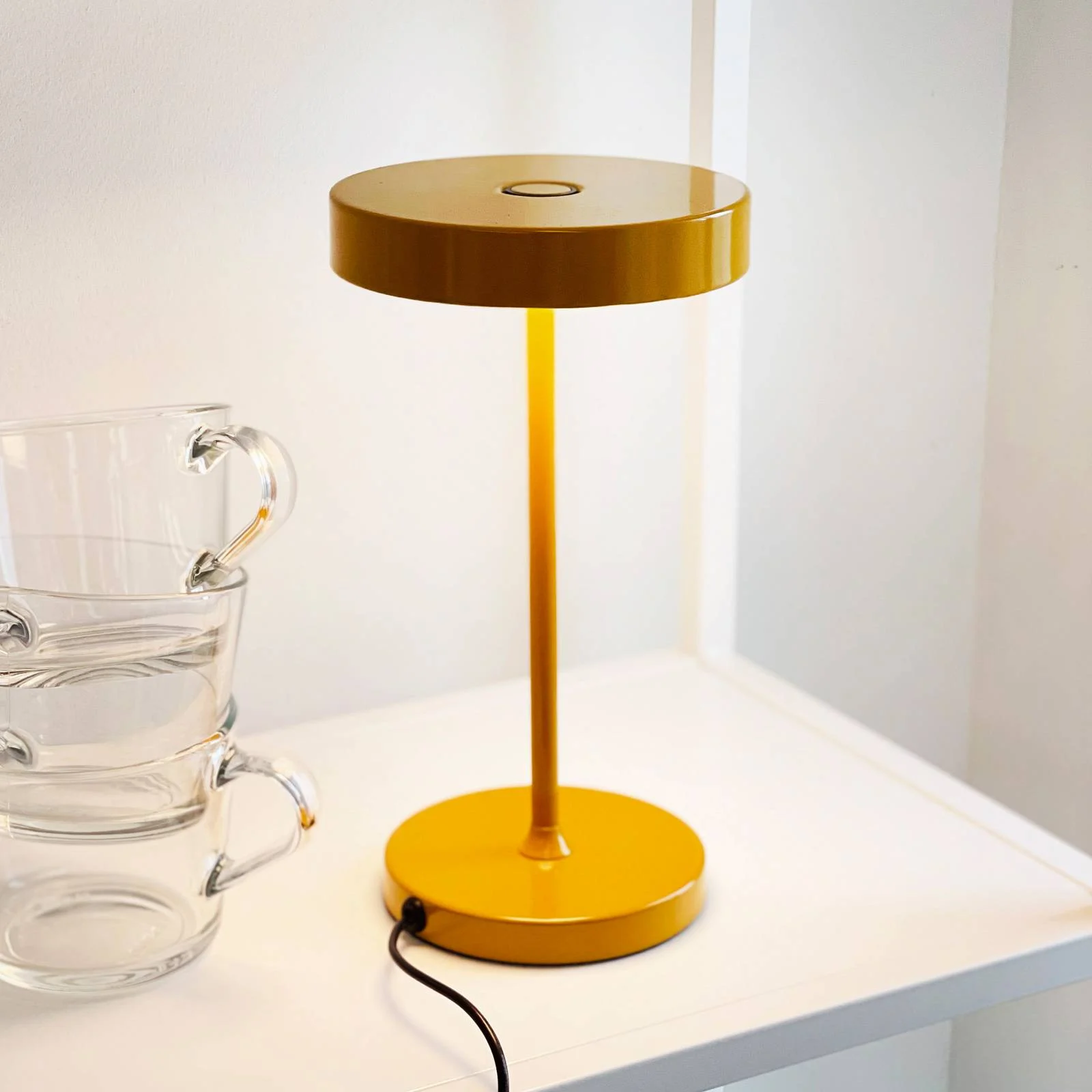 Dyberg Larsen LED-Tischlampe Starlight, gelb, Höhe 26 cm günstig online kaufen