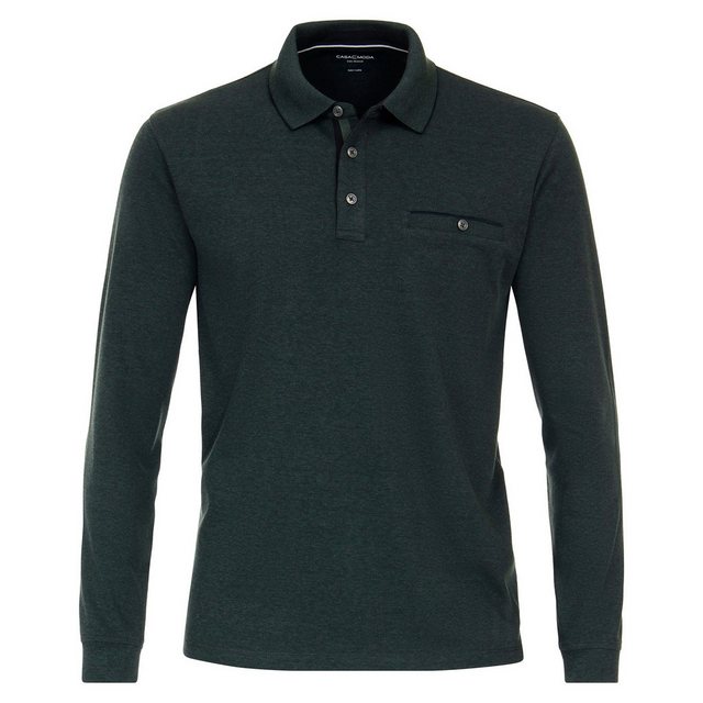 CASAMODA Langarm-Poloshirt CasaModa XXL Langarm-Poloshirt dunkelgrün melang günstig online kaufen