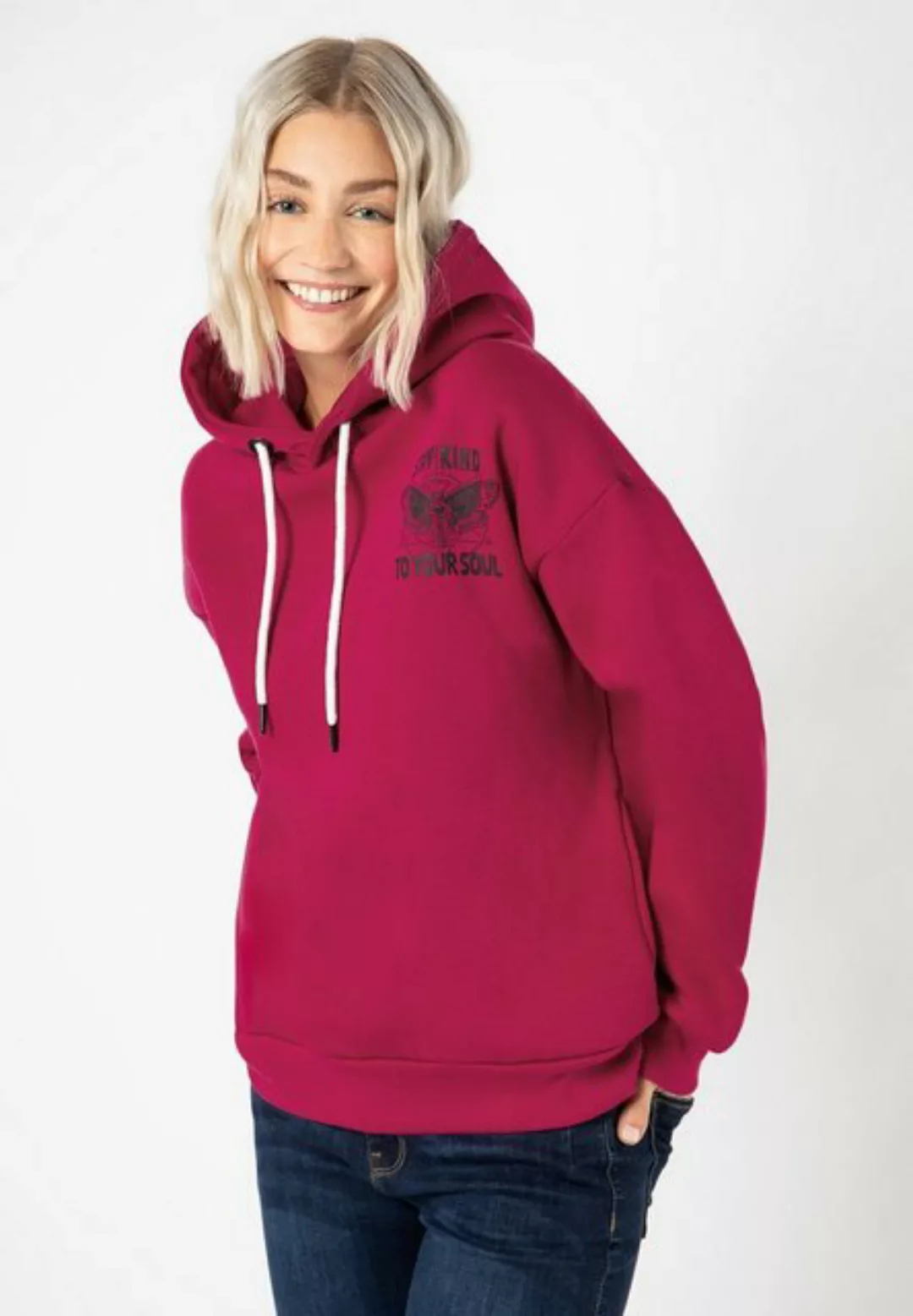 Stitch & Soul Kapuzenpullover Hoodie mit Print hinten günstig online kaufen