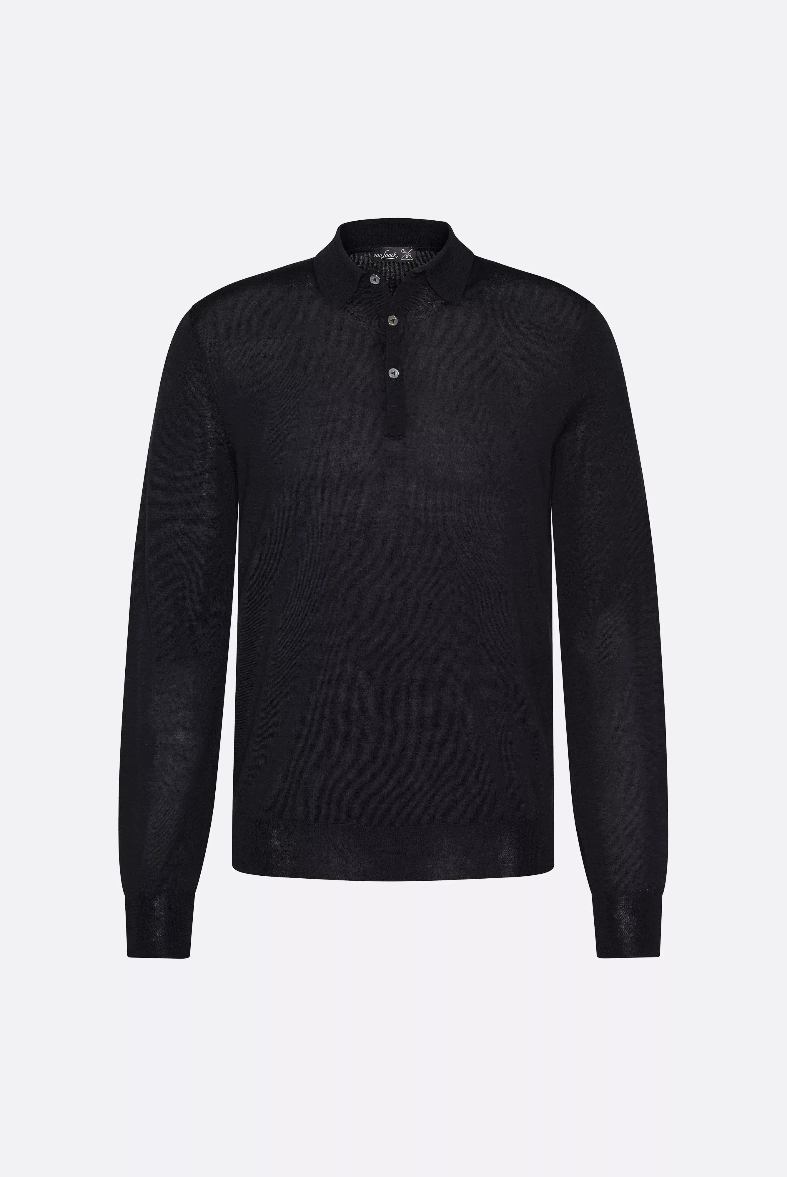 Langarm Poloshirt aus Ultrafeiner Merinowolle günstig online kaufen