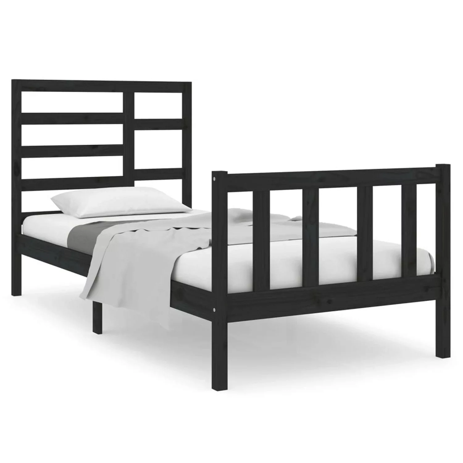 Vidaxl Massivholzbett Schwarz 75x190 Cm 2ft6 Small Single günstig online kaufen