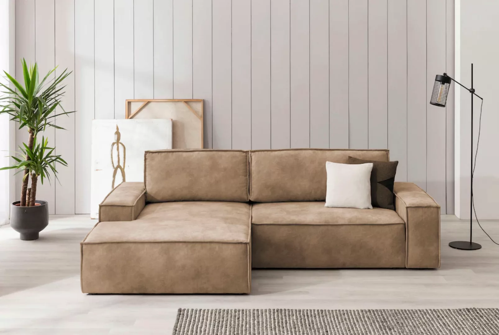 Home affaire Ecksofa SHERWOOD Schlafsofa 267 cm, L-Form, Schlaffunktion mit günstig online kaufen