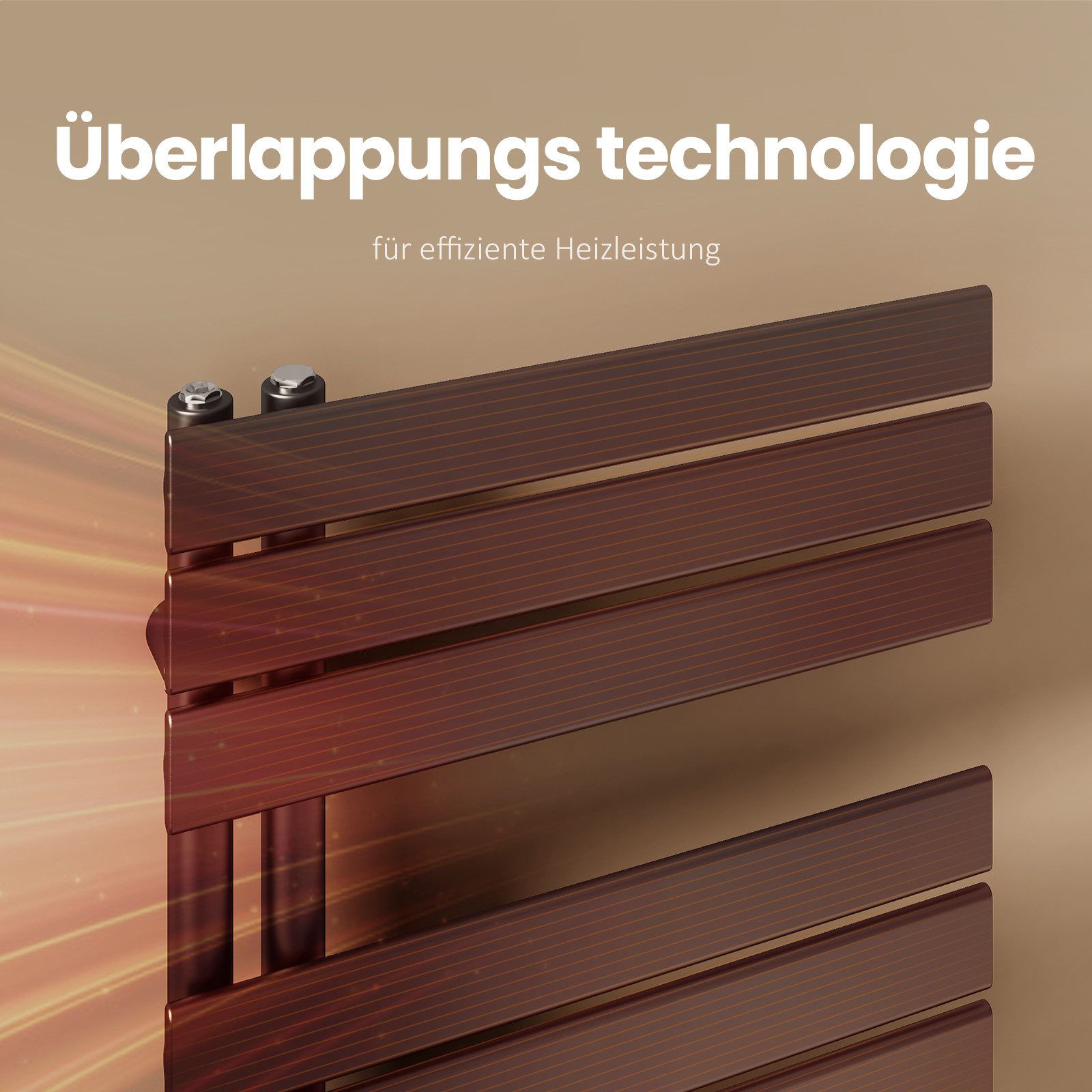 Emke Badheizkörper Flach 100x40cm 456W Schwarz Handtuchwärmer für Badezimme günstig online kaufen