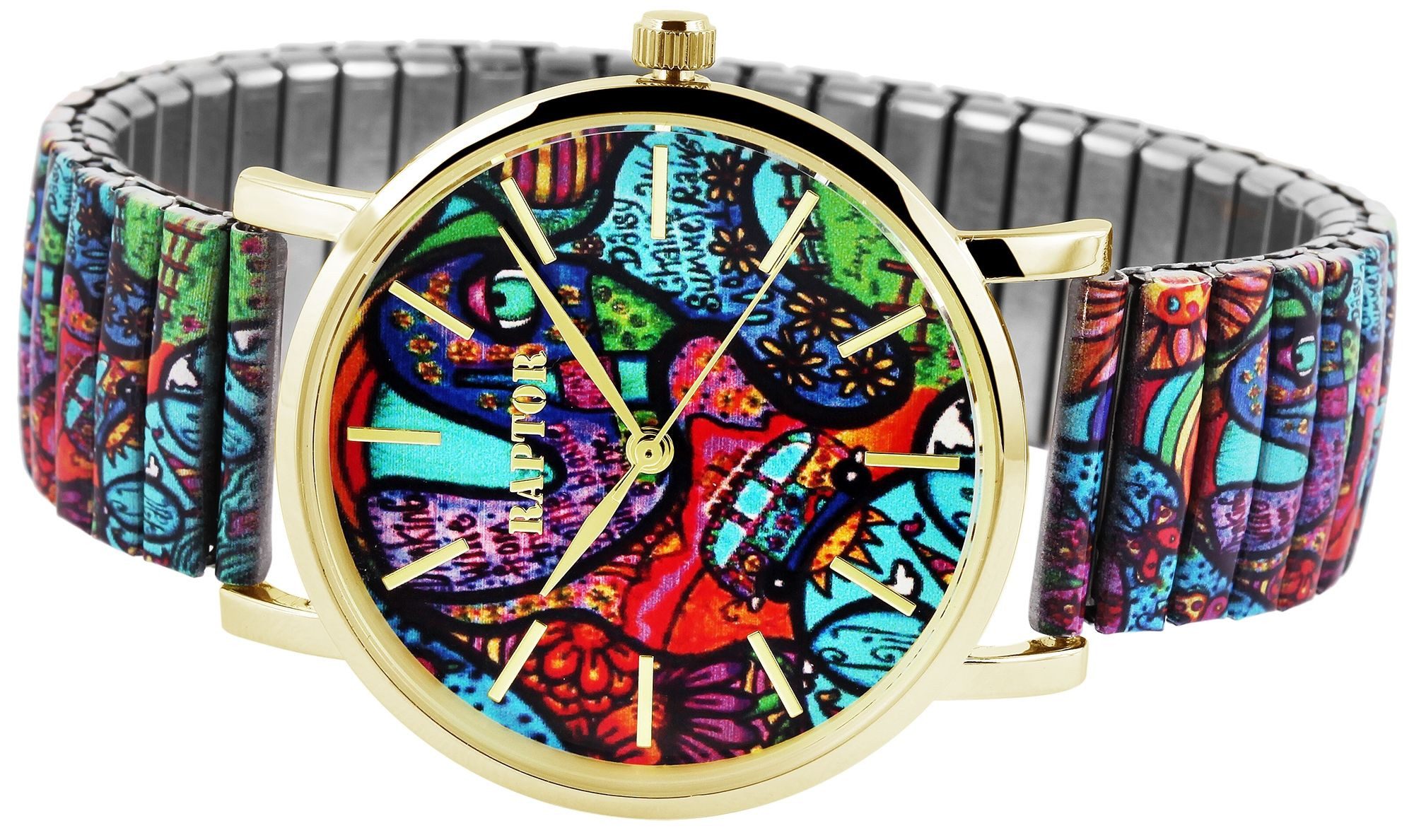 Raptor Quarzuhr Colorful Edition mit Edelstahlzugarmband, günstig online kaufen