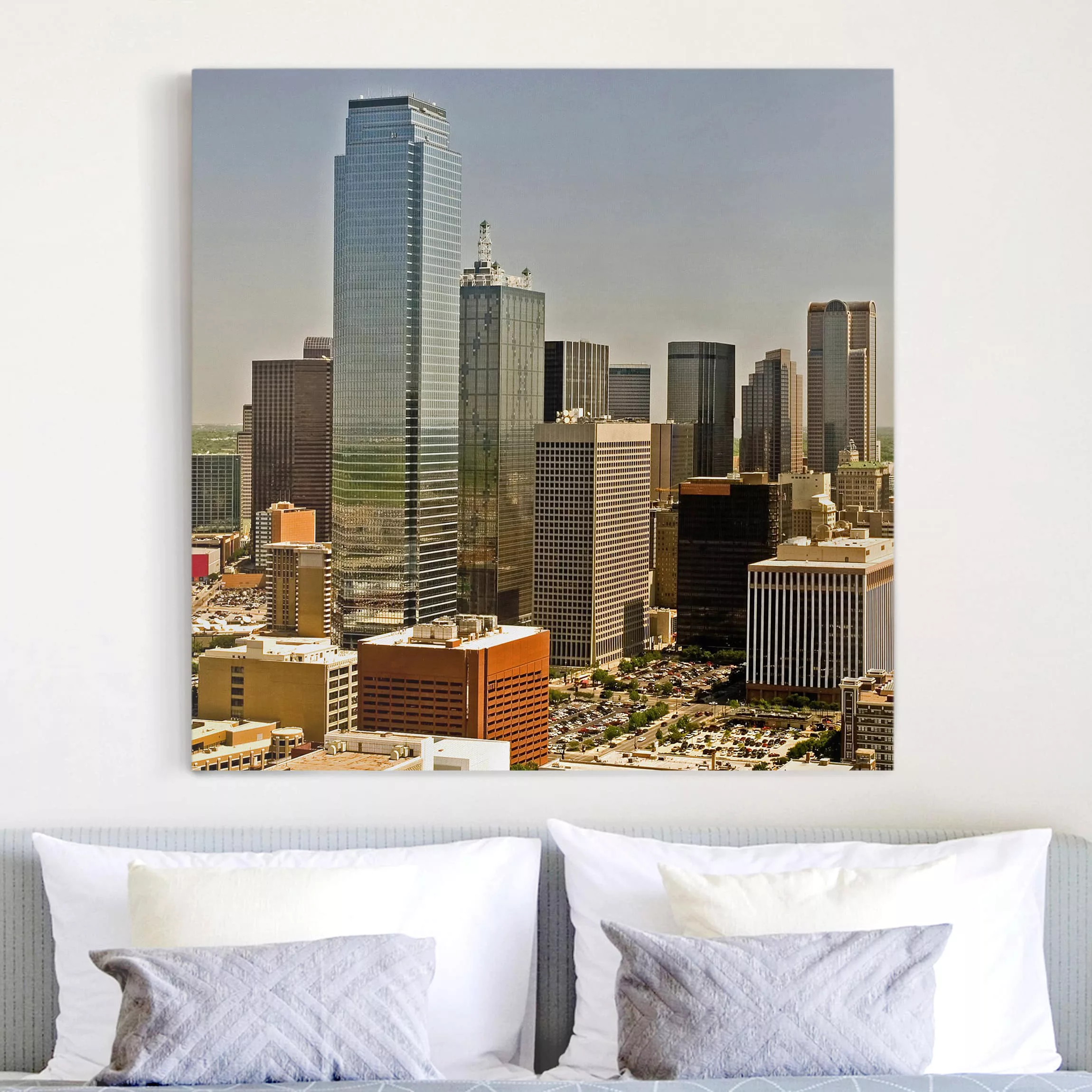 Leinwandbild Architektur & Skyline - Quadrat Impressive Dallas günstig online kaufen
