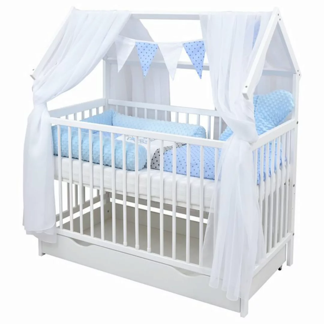 Baby-Delux Komplettbett Hausbett Babybett Schublade Schutzgitter Komplettse günstig online kaufen