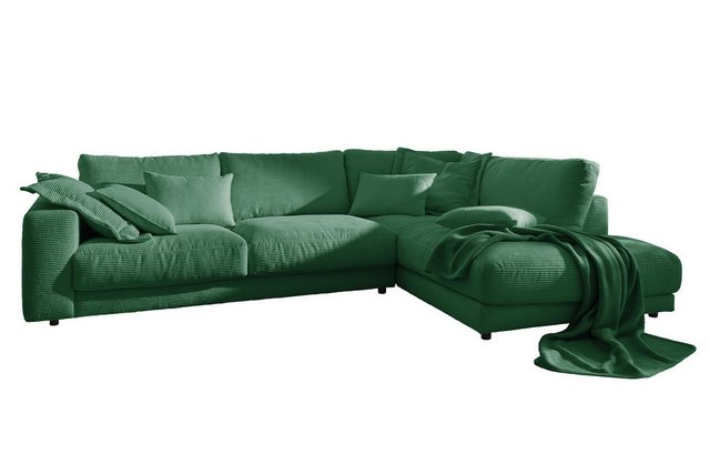 KAWOLA Ecksofa MADELINE, Sofa Cord, Recamiere rechts od. links, versch. Far günstig online kaufen