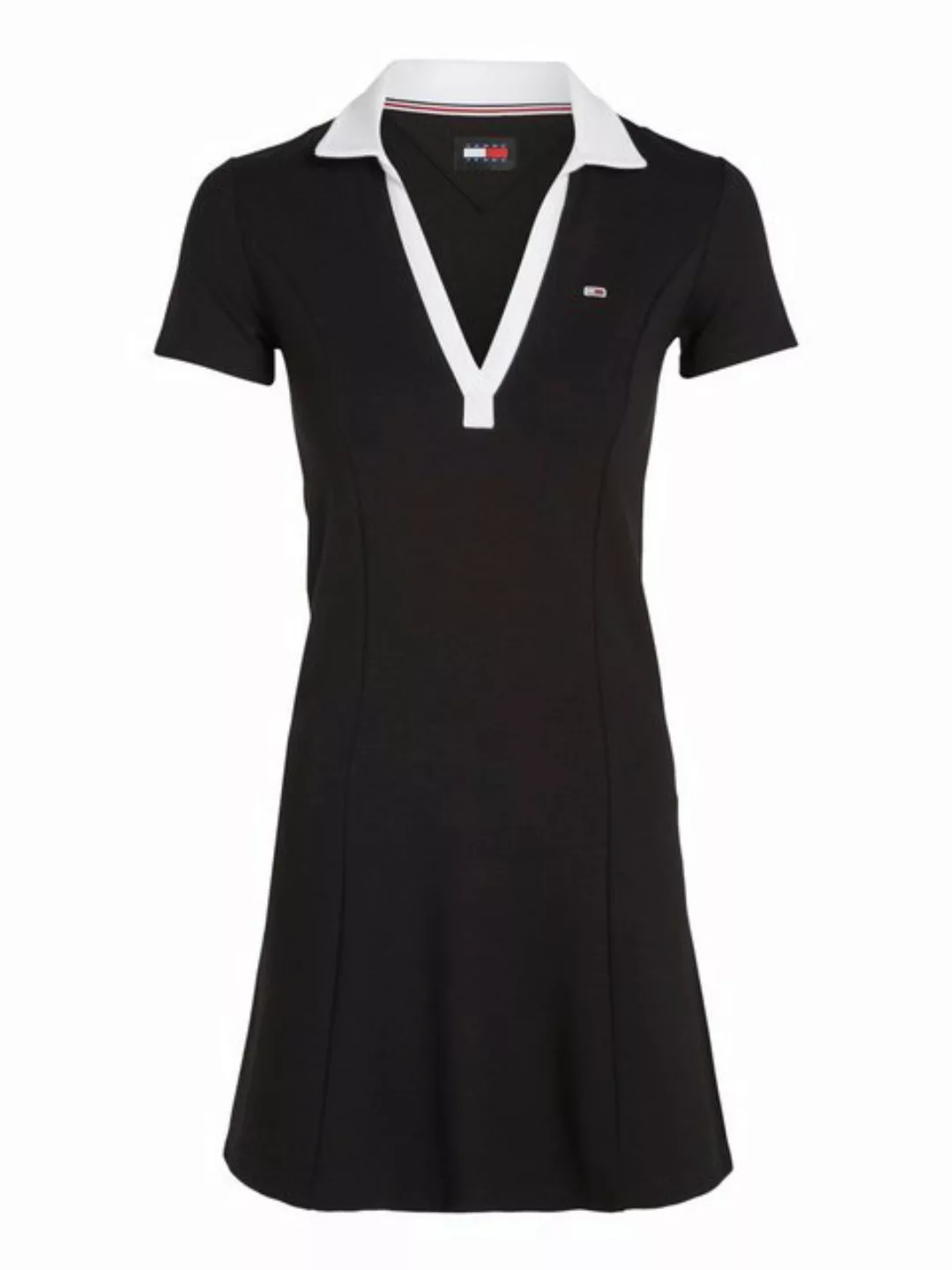 Tommy Jeans Curve Blusenkleid TJW CONTRAST VPOLO FIT&FLARE EXT Große Größen günstig online kaufen