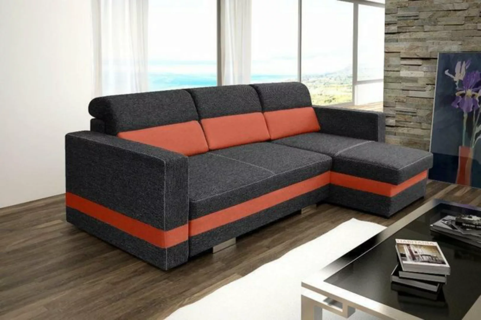 JVmoebel Ecksofa, Schlafsofa Eck Sofa Couch Polster Eck Bettfunktion Neu Sc günstig online kaufen