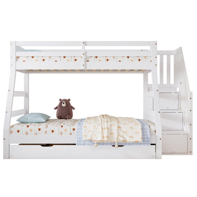 OKWISH Etagenbett Kinderbett Einzelbett Jugendbett Holzbett (mit Rollbett, günstig online kaufen