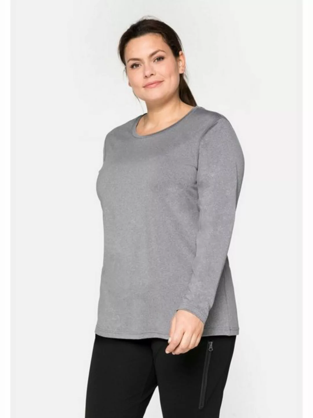 Sheego Langarmshirt Große Größen mit reflektierendem Rückendruck günstig online kaufen