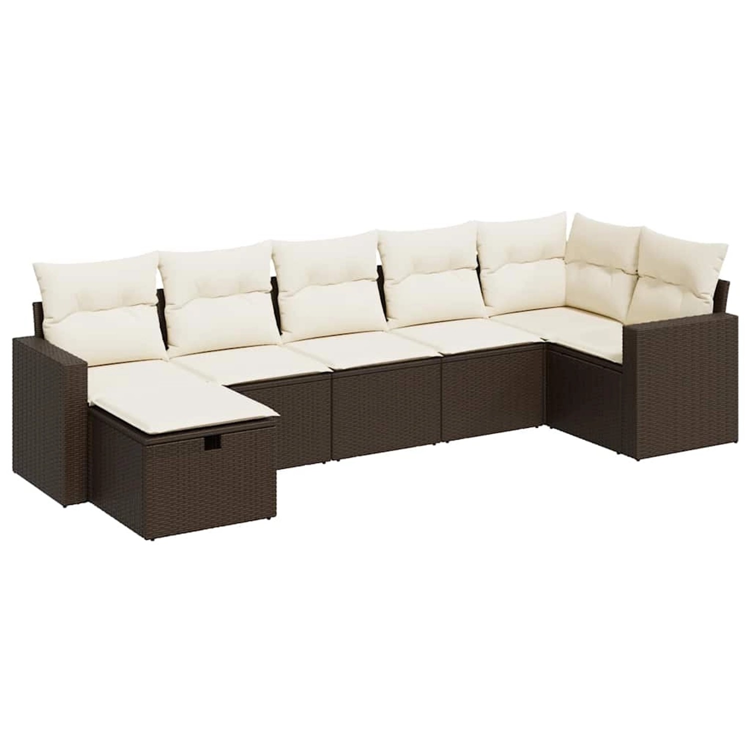 vidaXL 7-Tlg Garten-Sofagarnitur mit Kissen Braun Poly Rattan 3325409 günstig online kaufen