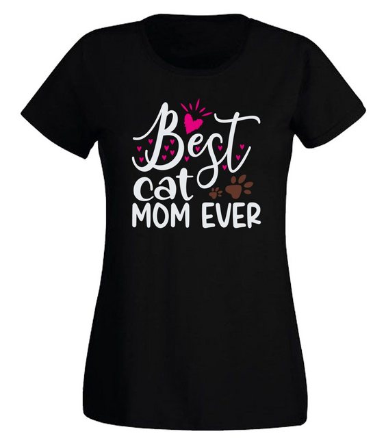 G-graphics T-Shirt Damen T-Shirt - Best Cat mom ever Slim-fit, mit Frontpri günstig online kaufen