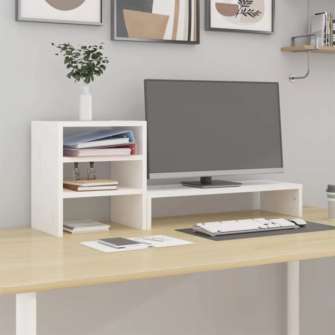 vidaXL Computertisch Monitorständer Weiß 81x20x30 cm günstig online kaufen