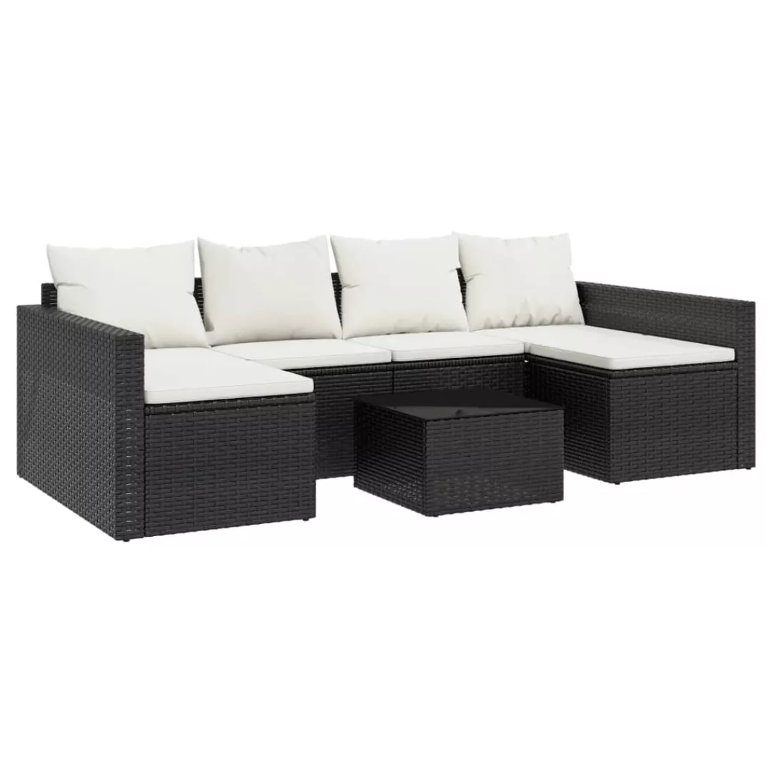 Vidaxl 2-tlg. Garten-lounge-set Mit Kissen Schwarz Poly Rattan günstig online kaufen