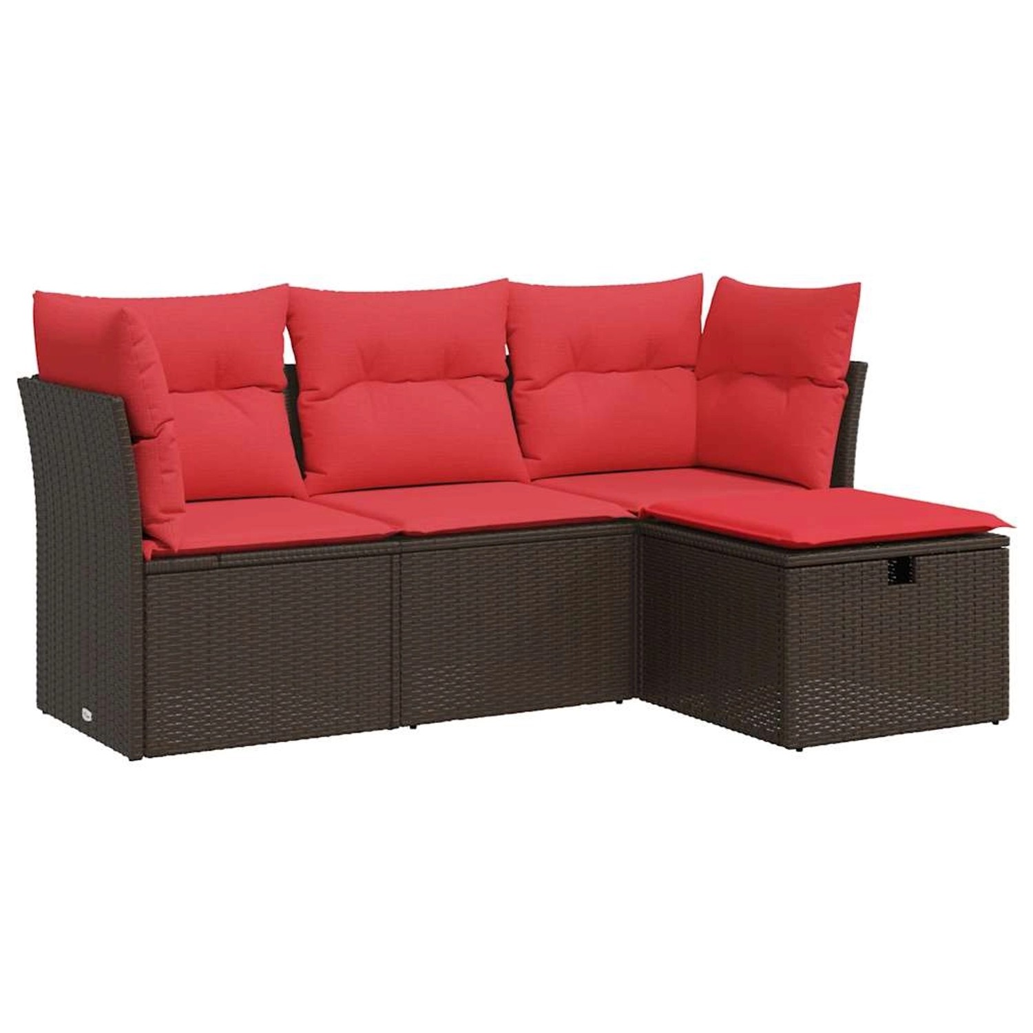 vidaXL 4-Tlg Garten-Sofagarnitur mit Kissen Braun Poly Rattan 3325260 günstig online kaufen