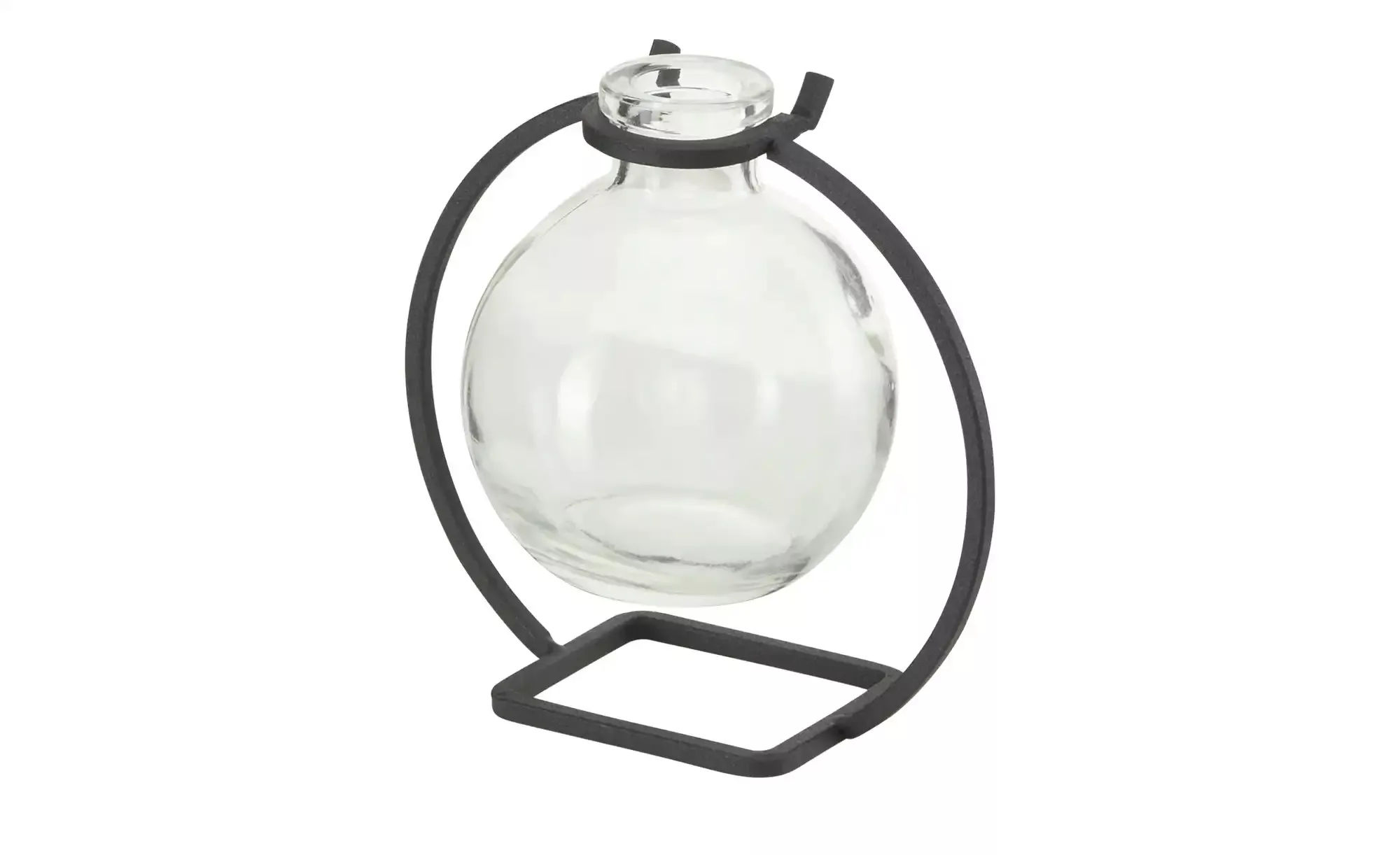 Vase mit Metallständer ¦ transparent/klar ¦ Glas , Metall ¦ Maße (cm): B: 1 günstig online kaufen