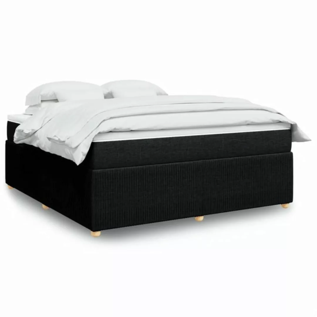 vidaXL Bettgestell Boxspringbett mit Matratze Schwarz 180x200 cm Stoff Bett günstig online kaufen