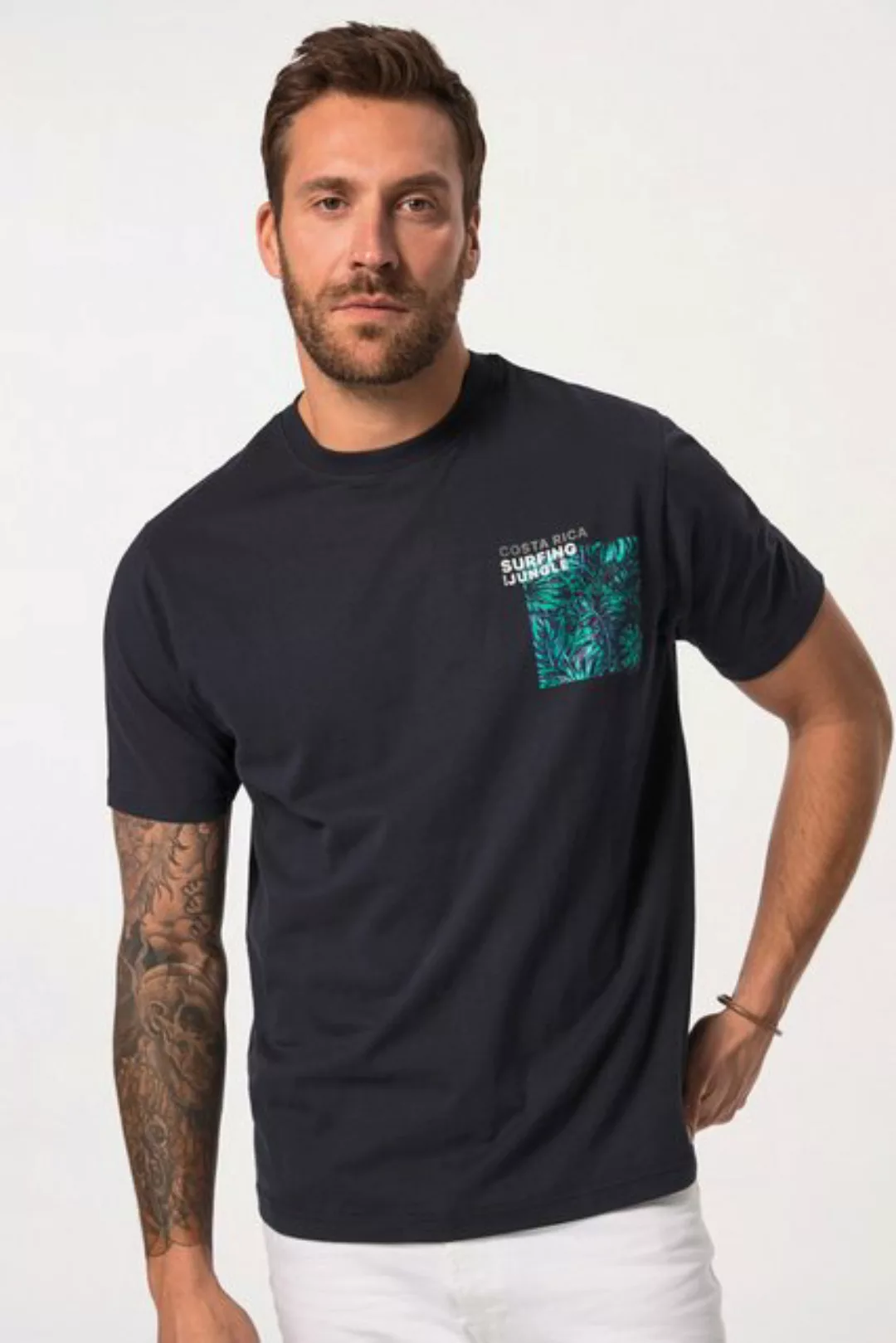 JP1880 T-Shirt JP1880 T-Shirt Halbarm Brust-Print Rundhals günstig online kaufen