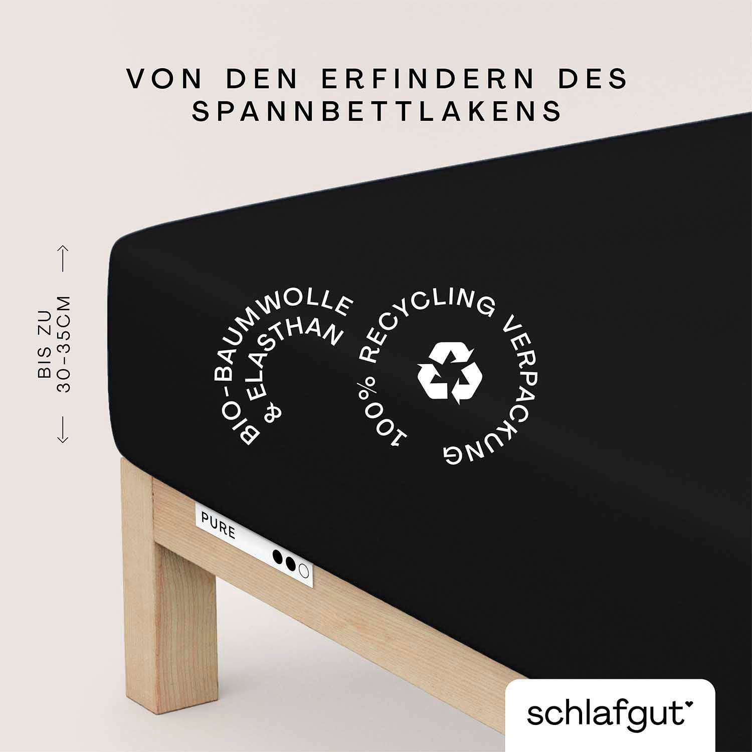 Schlafgut Spannbettlaken »PURE Bio-Baumwolle mit Elasthan, dehnbar blickdic günstig online kaufen
