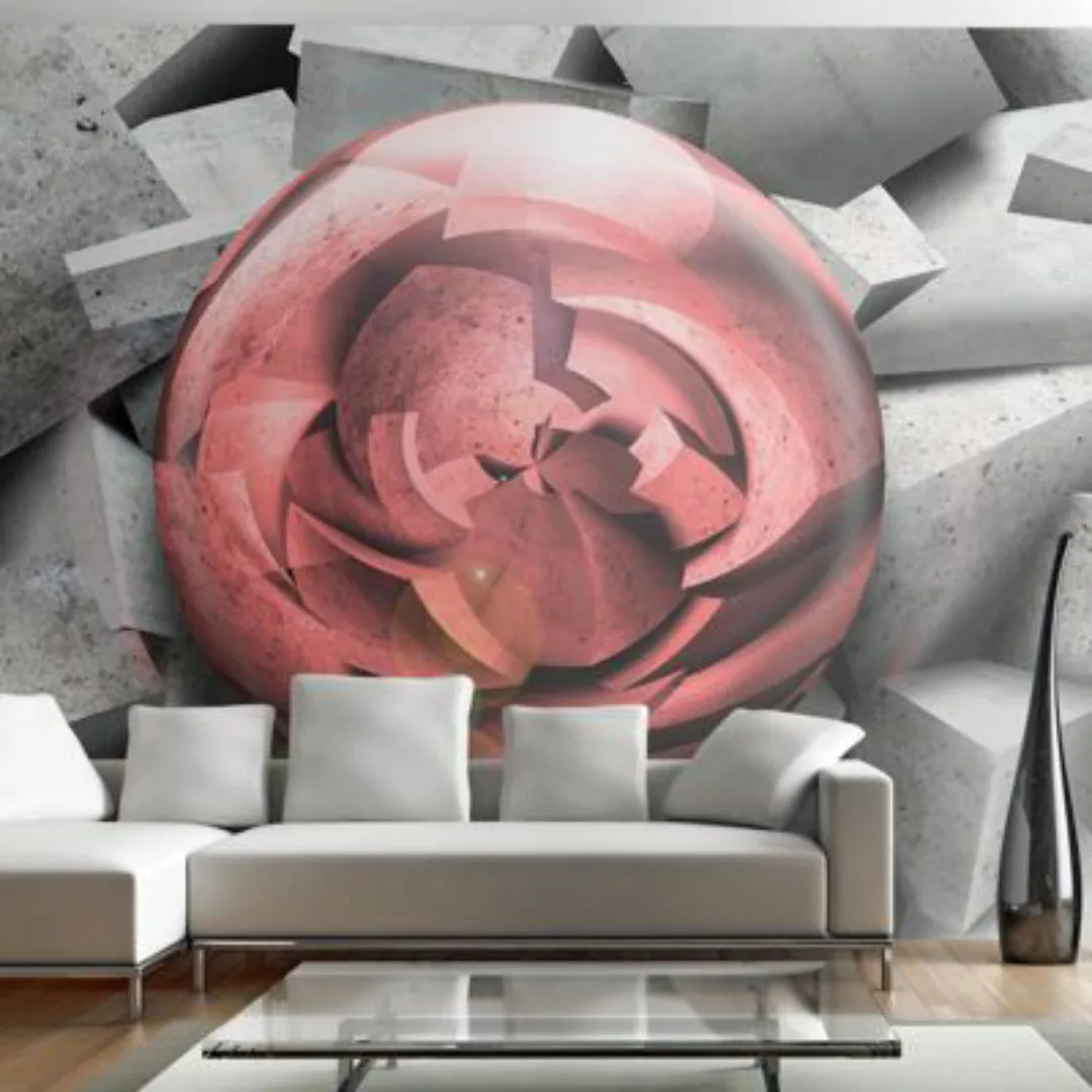 artgeist Fototapete Stone rose grau/rot Gr. 300 x 210 günstig online kaufen