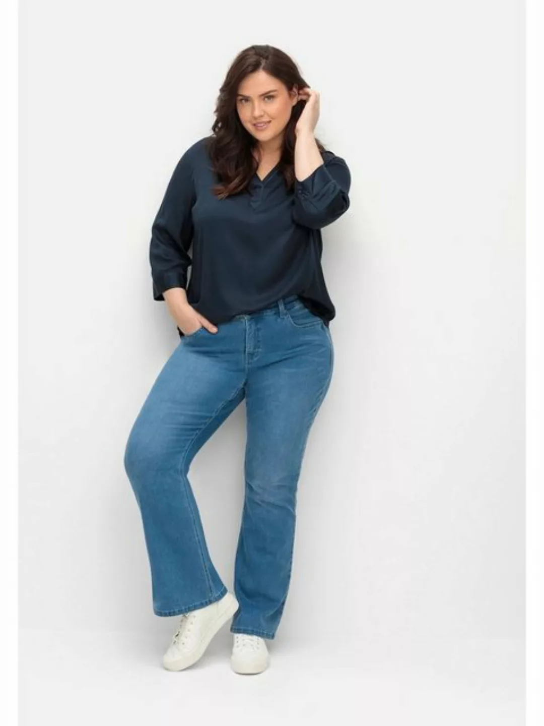 Sheego Stretch-Jeans Große Größen mit Catfaces und Bodyforming-Effekt günstig online kaufen