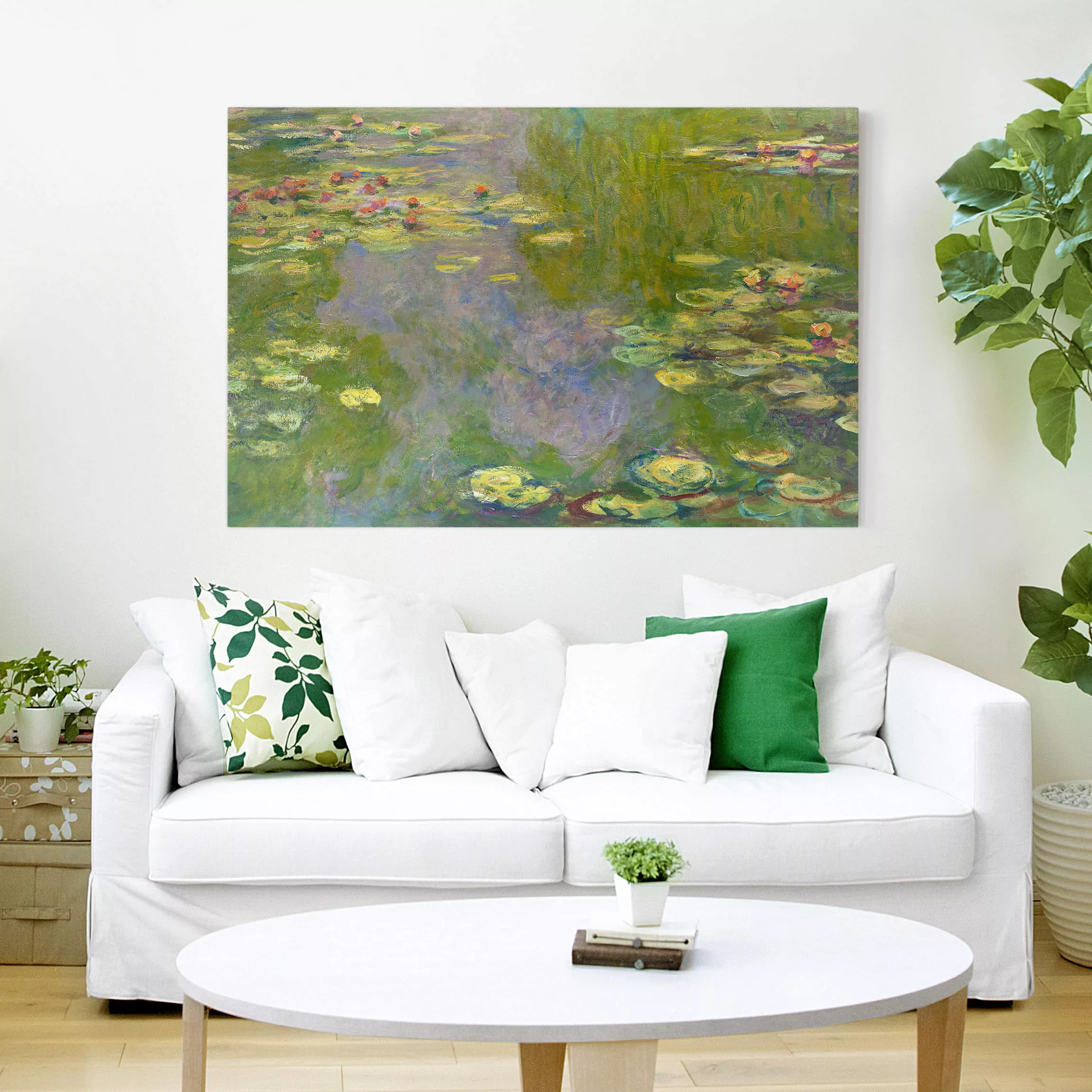 Leinwandbild Blumen - Querformat Claude Monet - Grüne Seerosen günstig online kaufen