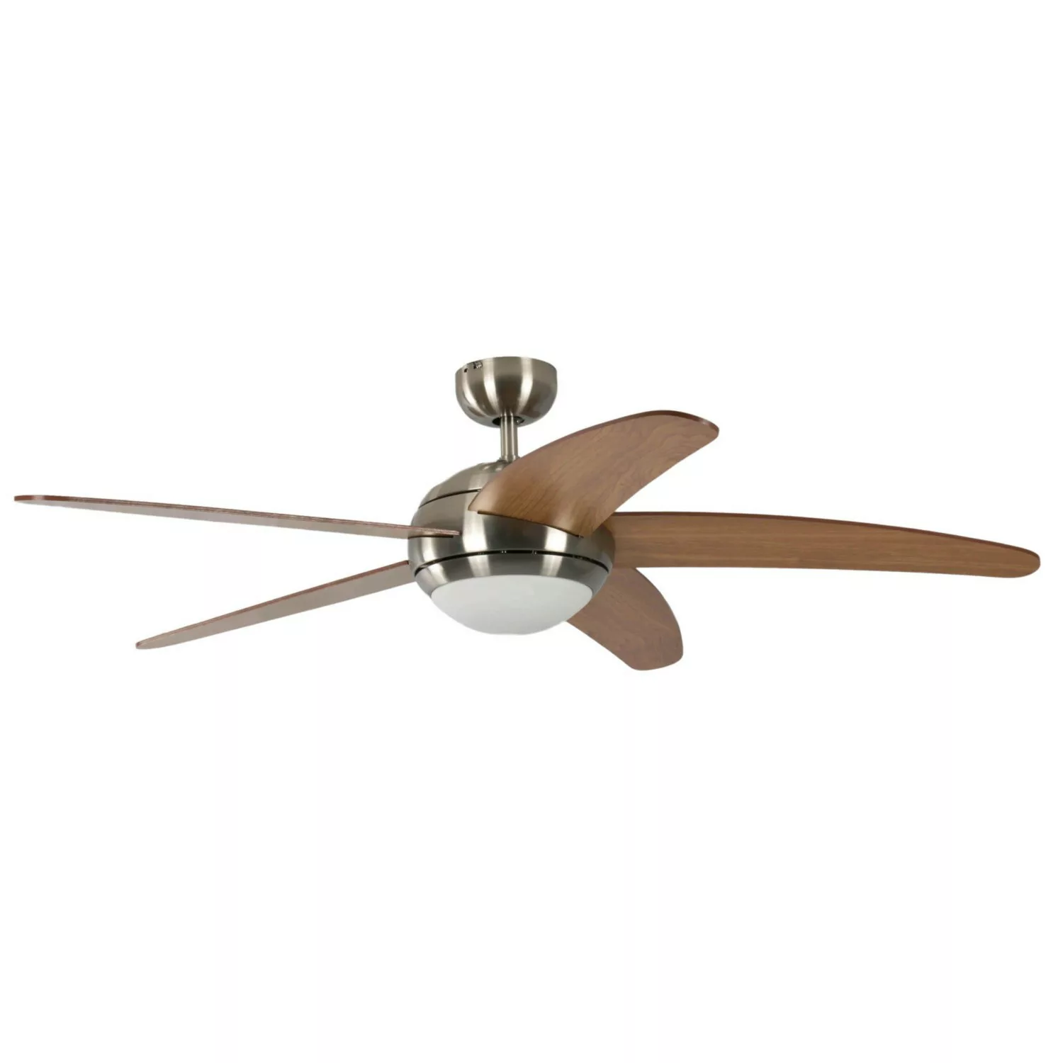 Pepeo Deckenventilator Melton Nickel - Ahorn 132 cm mit Beleuchtung und Fer günstig online kaufen