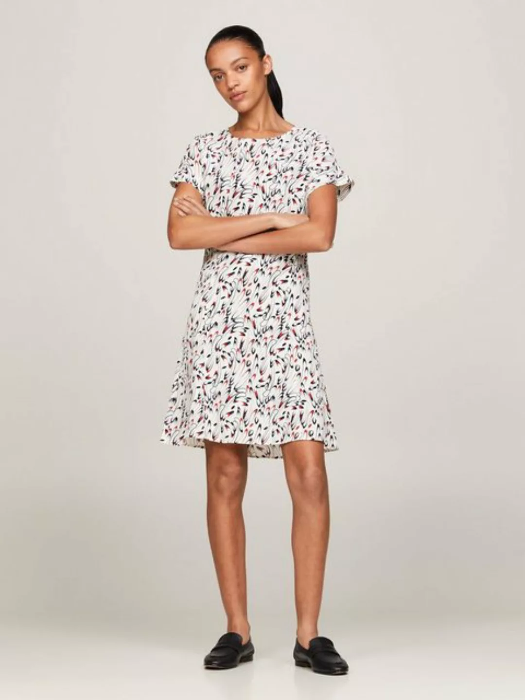 Tommy Hilfiger Blusenkleid SMALL RIBBON F&F SS SHORT DRESS mit Allover-Must günstig online kaufen