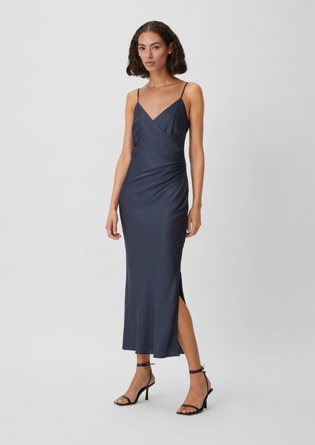 Comma Maxikleid Maxi-Kleid aus Satin Raffung günstig online kaufen