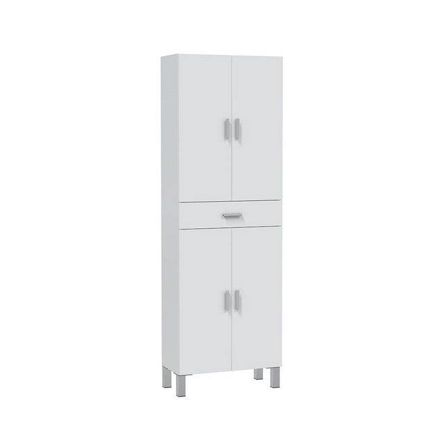 FORES HABITAT Hochschrank in Weiß-Hochglanz - 60x182x29 (BxHxT) günstig online kaufen