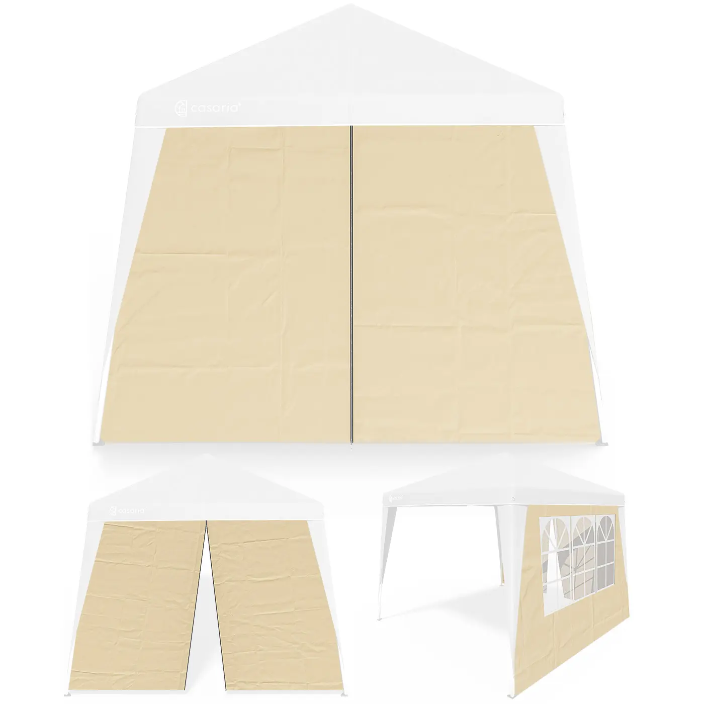 Seitenwand Faltpavillon Capri 2er-Set Beige 3x3m günstig online kaufen