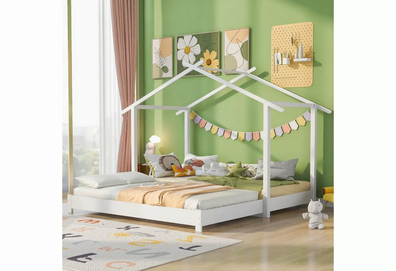 OKWISH Kinderbett Hausbett für Jungen & Mädchen Massivholz (90 /180 x 190cm günstig online kaufen