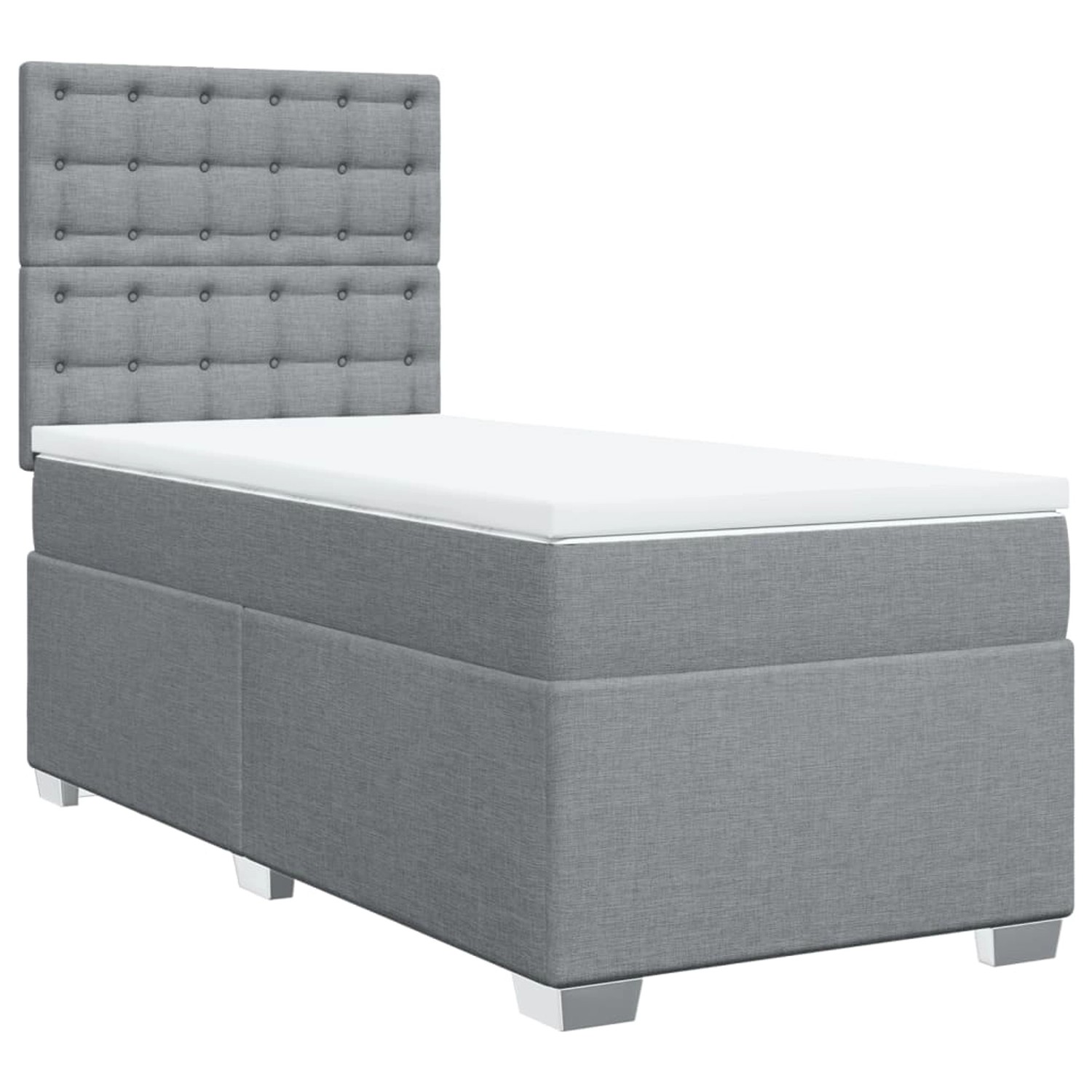 vidaXL Boxspringbett mit Matratze Hellgrau 80x200 cm Stoff2101656 günstig online kaufen