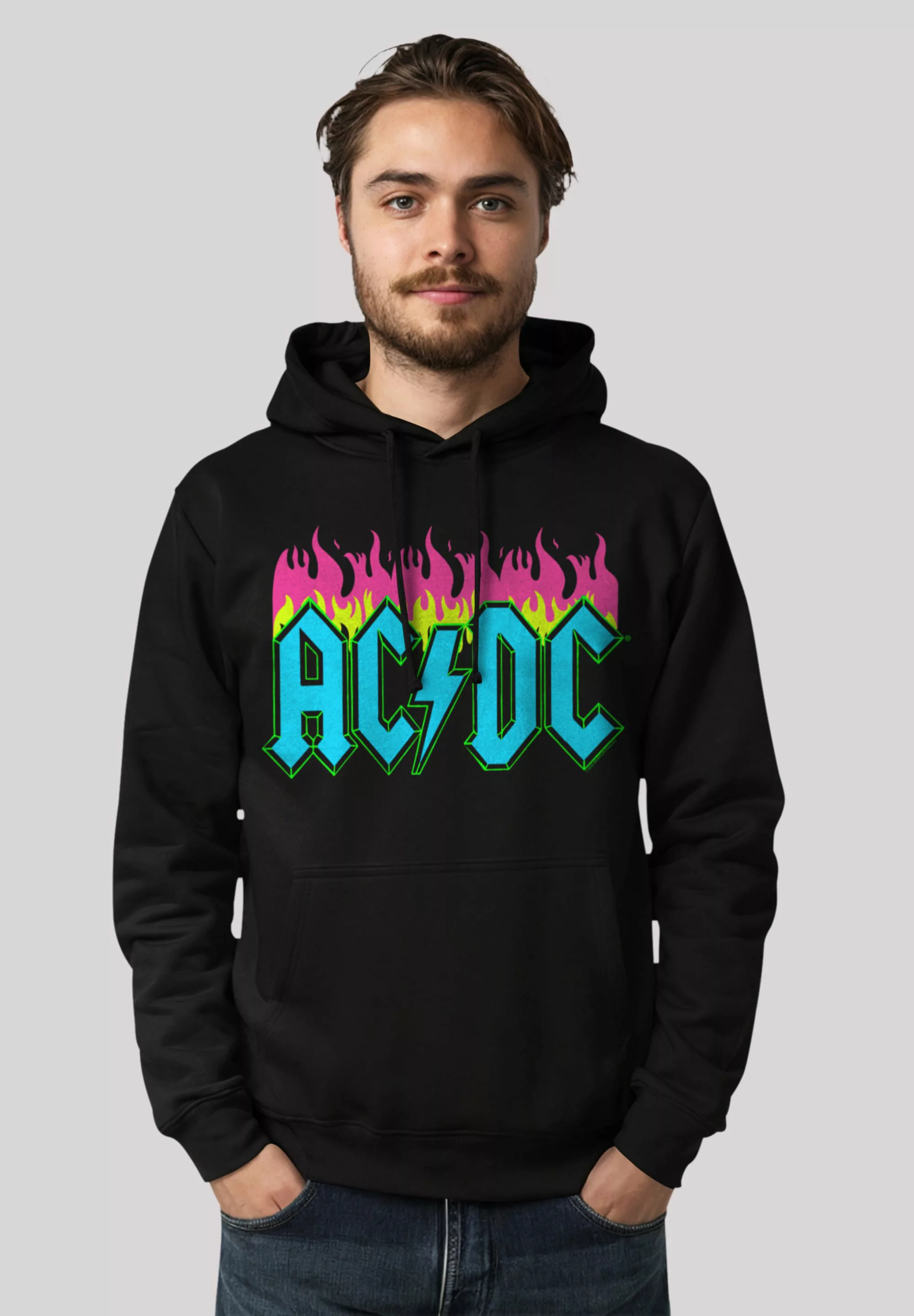 F4NT4STIC Kapuzenpullover "ACDC Neon Flames", Premium Qualität günstig online kaufen